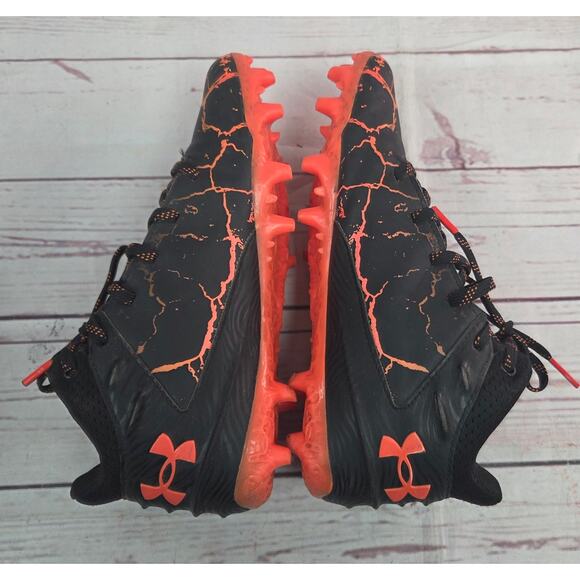 Under Armour 6y Black Orange Phoenix Fire Football Cleats - Picture 6 of 8